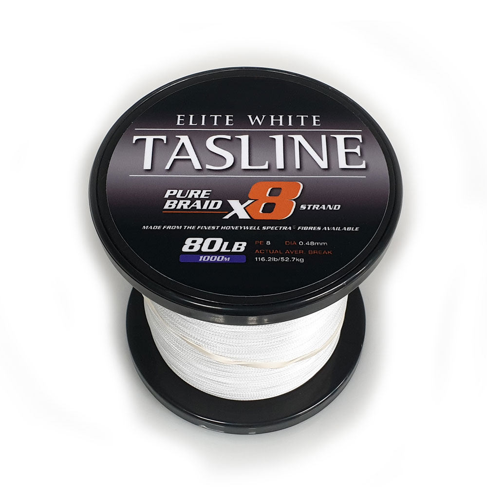 Tasline Elite White 600m Braid Fishing Line #30lb